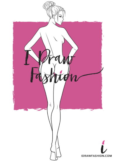 Back View Fashion Template - women croquis