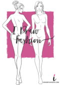 Front and Back view Fashion Template - women croqui