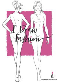 Front and Back view Fashion Template - women croqui