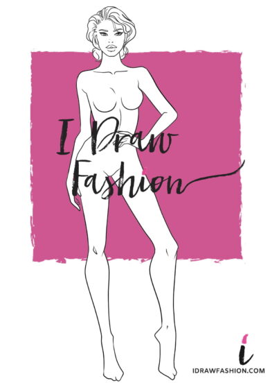 Woman Fashion Template - 9 heads figure croqui front view