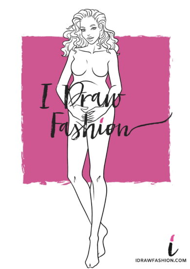 Pregnant Fashion template - maternity croqui