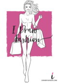 Fashion Template - women croqui holding shopping bags