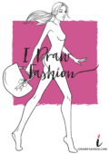 Fashion Template - women croqui holding shopping bags