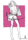 Fashion Template - women croqui holding shopping bags
