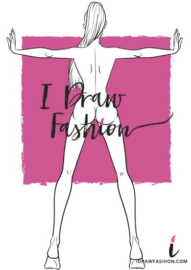 Back View Fashion Template - women croquis