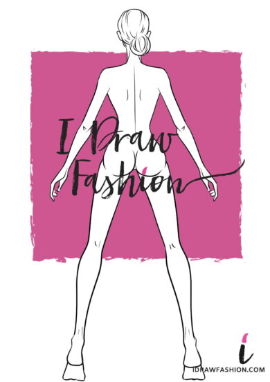 Back View Fashion Template - women croquis