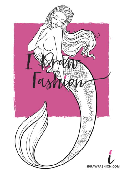 Mermaid Figure Template - Fantasy fashion croquis