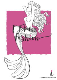 Mermaid Figure Template - Fantasy fashion croquis