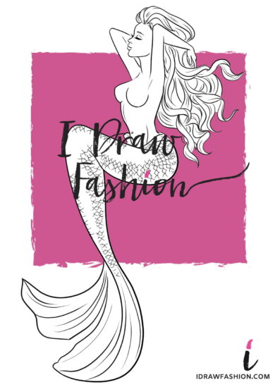 Mermaid Figure Template - Fantasy fashion croquis