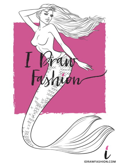 Mermaid Figure Template - Fantasy fashion croquis