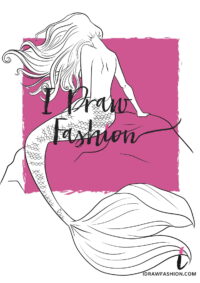 Mermaid Figure Template - Fantasy fashion croquis
