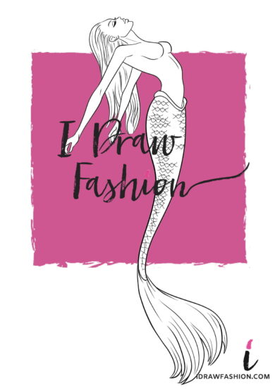 Mermaid Figure Template - Fantasy fashion croquis
