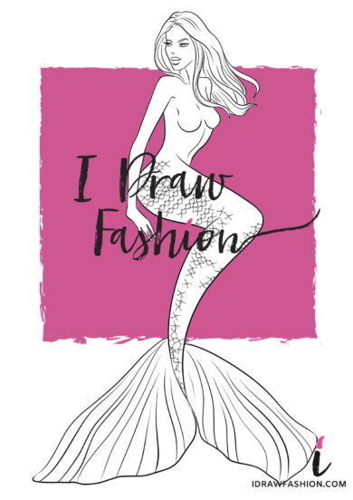 Mermaid Figure Template - Fantasy fashion croquis