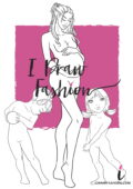 Pregnant Fashion template - maternity croqui with kids and baby