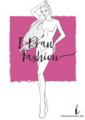 Woman Fashion Template - 9 heads figure croqui front view