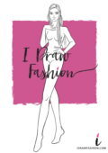 Woman Fashion Template - 9 heads figure croqui front view
