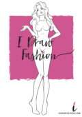 Woman Fashion Template - 9 heads figure croqui front view