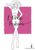 Woman Fashion Template - 9 heads figure croqui front view