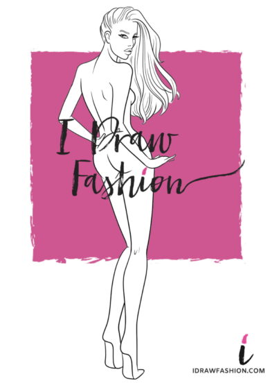 Back View Fashion Template - women croquis