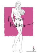 Woman Fashion Template - 9 heads figure croqui of woman in a front view pose making hush sign