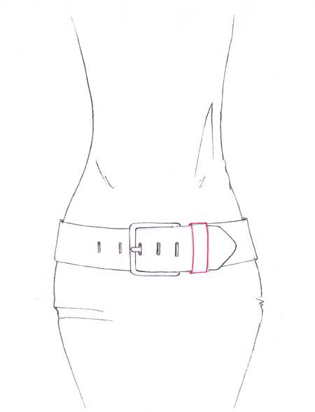 How to draw a belt step 6 &ndash; accessories, belt, hairstyle &ndash; How to draw a belt