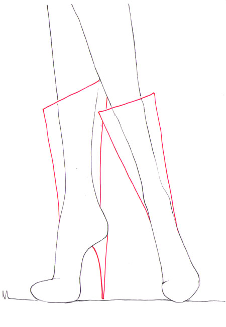 How to draw boots step 5 &ndash; accessories, boots, heels, shoes &ndash; How to draw boots