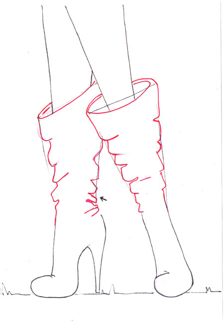 How to draw boots step 6 &ndash; accessories, boots, heels, shoes &ndash; How to draw boots