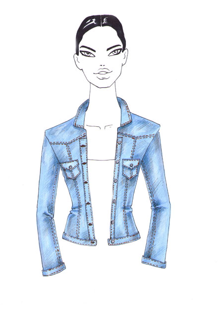 How to draw denim fabric step 6 – denim, draw clothes, draw textile, fabric, texture – How to draw denim jacket