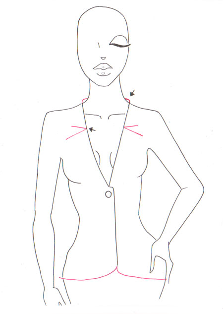How to draw jacket step 03 &ndash; draw clothes, draw clothes folds, draw clothing, folds, jacket &ndash; How to draw a blazer