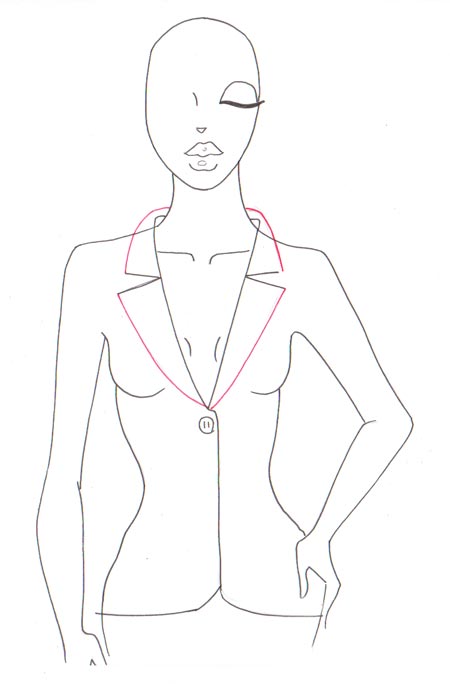 How to draw jacket step 04 &ndash; draw clothes, draw clothes folds, draw clothing, folds, jacket &ndash; How to draw a blazer