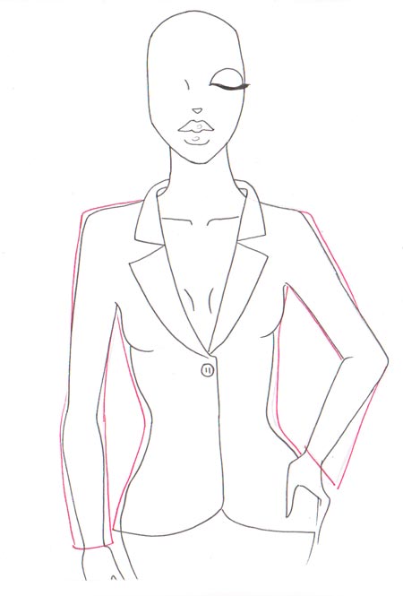 How to draw jacket step 05 &ndash; draw clothes, draw clothes folds, draw clothing, folds, jacket &ndash; How to draw a blazer