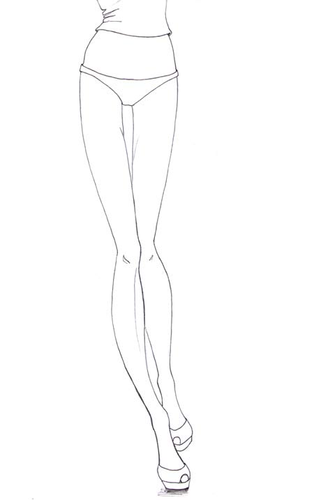 How to draw leather pants step 1 &ndash; draw clothes, fabric, leather, pants, patent leather, textile &ndash; How to draw leather pants