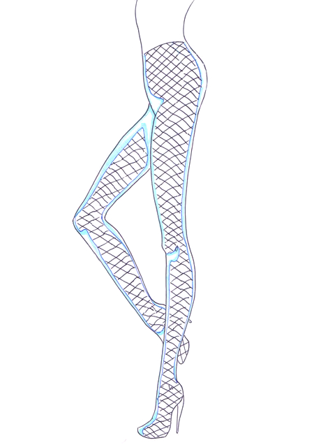How to draw netting step 7 &ndash; draw clothes, draw clothing, fishnet, mesh, netting, stockings &ndash; How to draw a fishnet