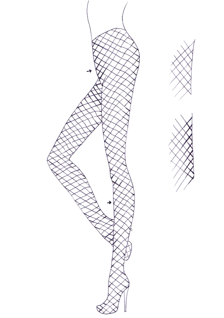 How to draw netting step 8 &ndash; draw clothes, draw clothing, fishnet, mesh, netting, stockings &ndash; How to draw a fishnet