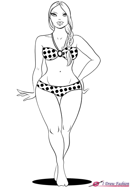 How to draw plus size fashion figure step 10 &ndash; fashion figure, figure, hairstyle, plus size &ndash; Draw plus size figures