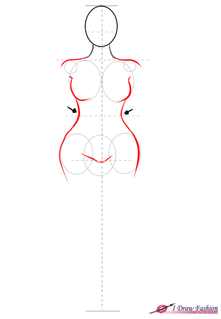 how to draw plus size figures - step :  draw the curvy silhuette