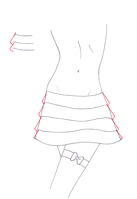 How to draw a ruffle skirt I Draw Fashion