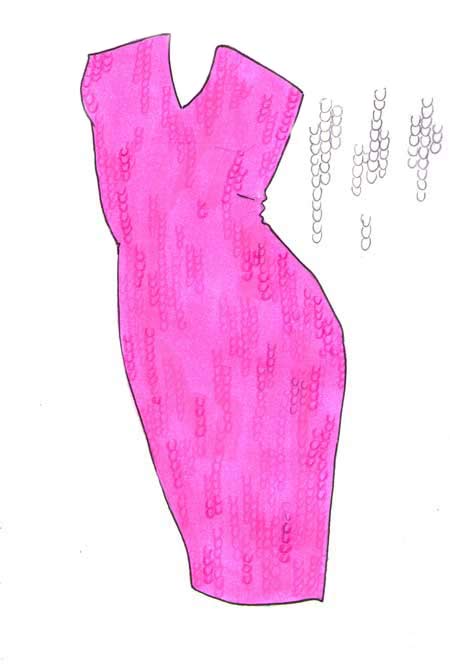 How to draw sequins step 2 &ndash; draw clothes, fabric, sequins, textile &ndash; How to draw sequins