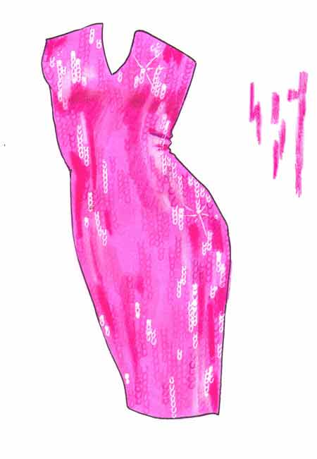 How to draw sequins step 6 &ndash; draw clothes, fabric, sequins, textile &ndash; How to draw sequins