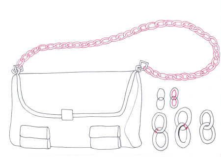 How to draw a bag step 0005 &ndash; accessories, bag, chain, hand &ndash; How to draw a bag