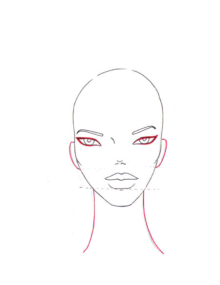 Step 12 &ndash; face, fashion faces, how to draw faces &ndash; How to draw faces