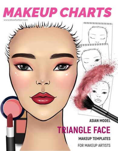 Triangle Face Shape Makeup Chart - Asian Model