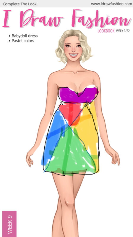 ariana &ndash; babydoll, challenge, contest, cute, fashion illustration, lookbook &ndash; Week 9 /52 -Babydoll