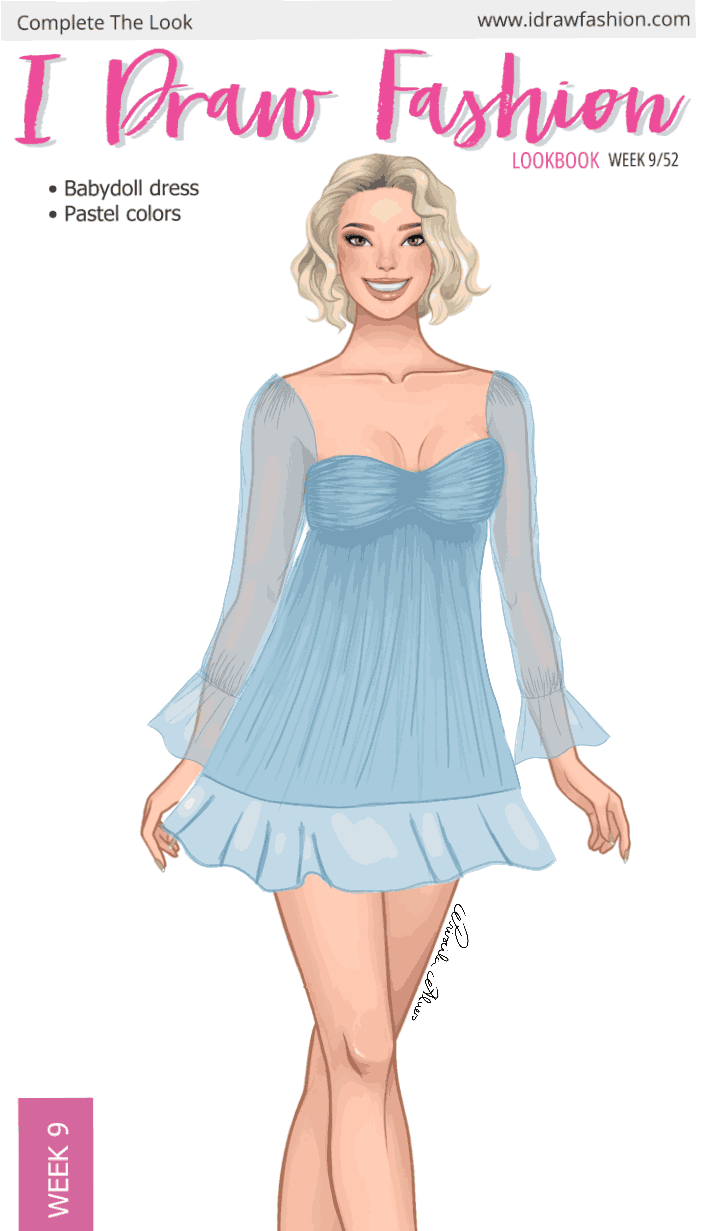 d006294c e2a0 4f42 bdb7 7323c926253e 11zon &ndash; babydoll, challenge, contest, cute, fashion illustration, lookbook &ndash; Week 9 /52 -Babydoll