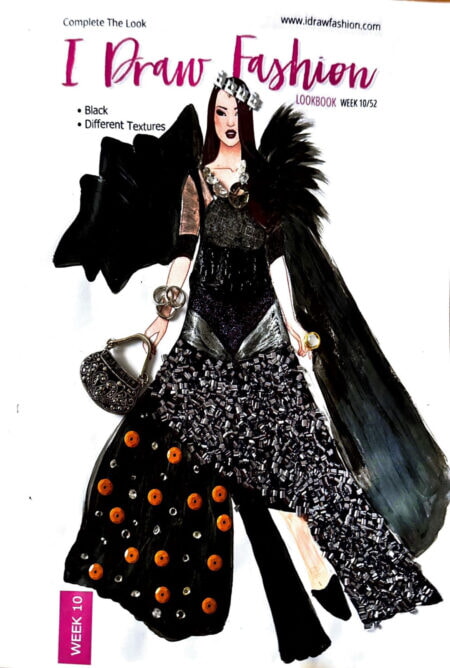 vijay 2 – challenge, contest, fashion illustration, goth, lookbook – Week 10 /52 - Black Textures