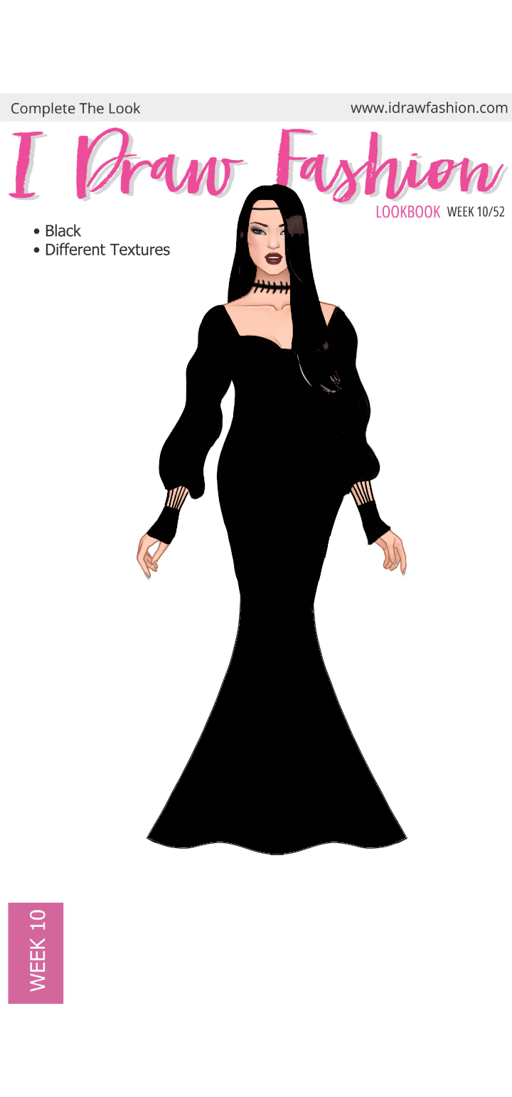 ae15094d cec2 407b 93f0 719b26d20c2e – challenge, contest, fashion illustration, goth, lookbook – Week 10 /52 - Black Textures