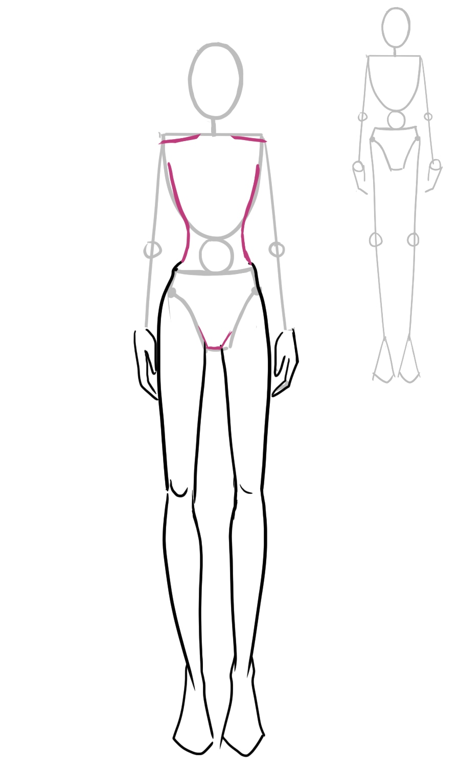 How To Draw the Fashion Figure step 15 &ndash; croqui, fashion figure, proportions &ndash; How to Draw a Fashion Figure for Beginners