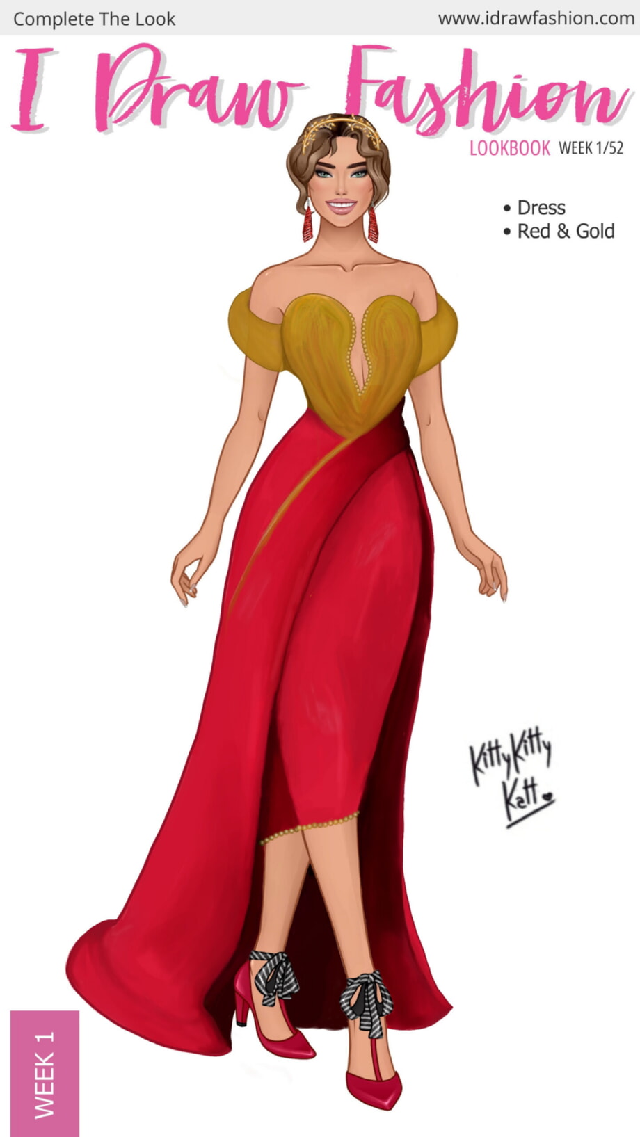 Kitty – Week 1/52 - Red and Gold